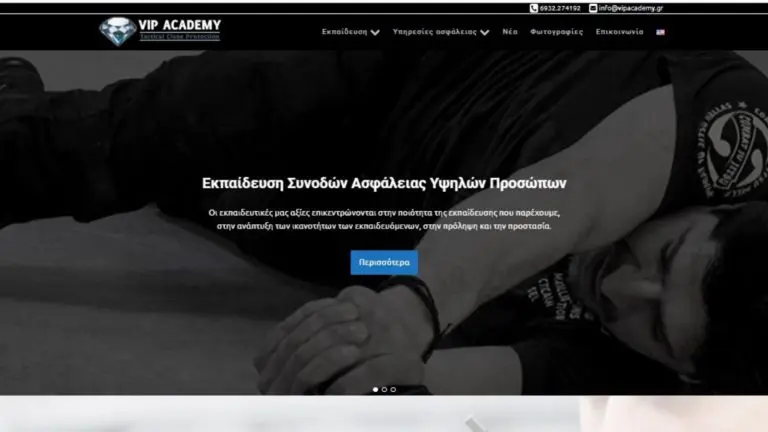 Κατασκευή ιστοσελίδας για τη VIP ACADEMY 