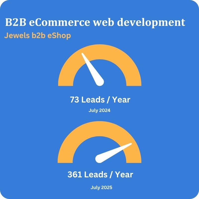 Κατασκευη eshop b2b από τη Bluemind.gr αποτελεσματα σε leads infographic